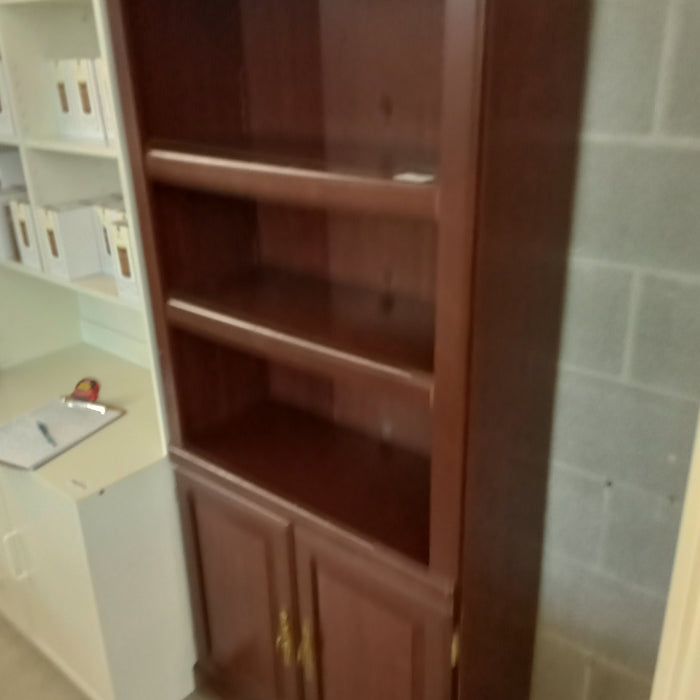 30"W Book Shelf with Lower Cupboard