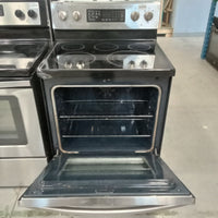 30"W Black and Stainless 5-Burner Flat Top Electric Stove
