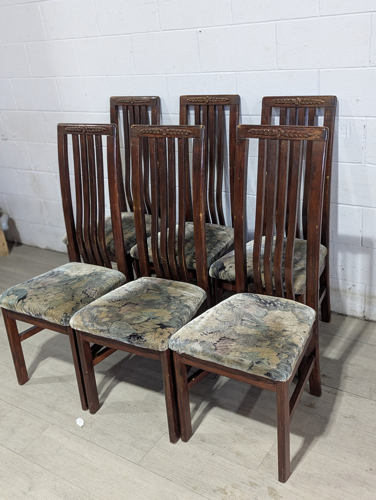 Set of 6 Contemporary Antique Stain Dining Chairs