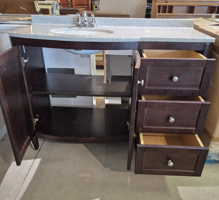 48"W Vanity with Left-Offset Sink