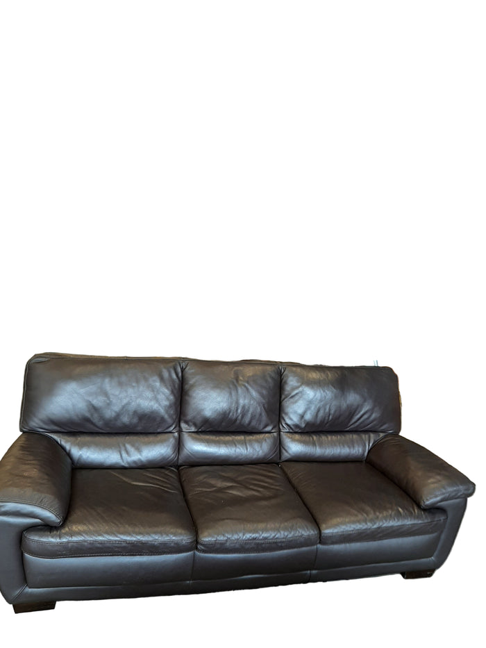 Dark Brown 3 Seat Leather Sofa