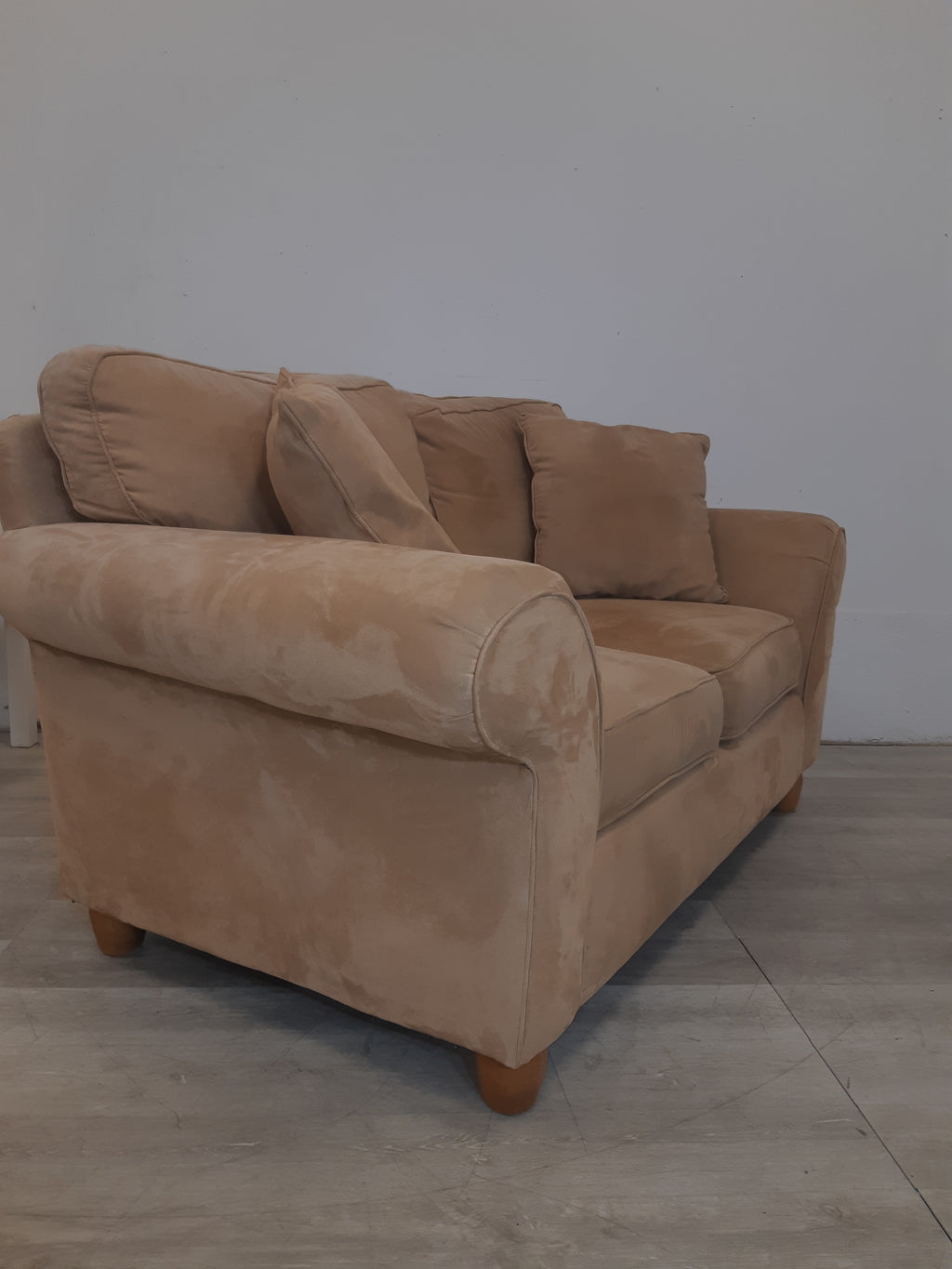 Light Brown Suede Love Seat