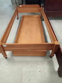 42"W Solid Wood Twin Trundle Bed Frame
