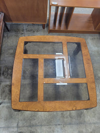 Burl Wood Coffee Table W/6 Glass Insert's