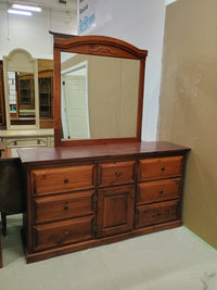 Solid Wood Dresser With Mirror