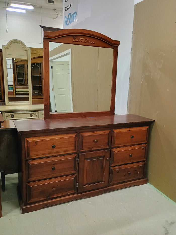 Solid Wood Dresser With Mirror