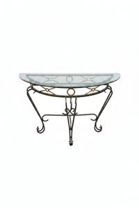 Demi-Lune Glass Top Table