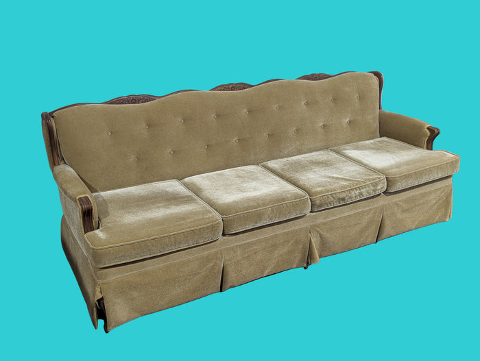 Green Regency Style 4 Seat Sofa