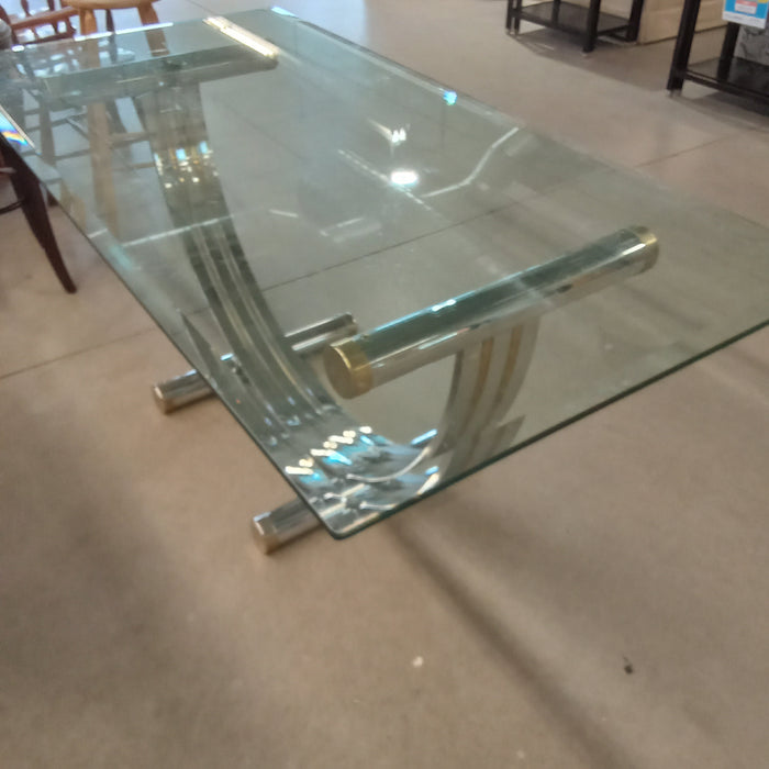 72"W Glass Dining Table