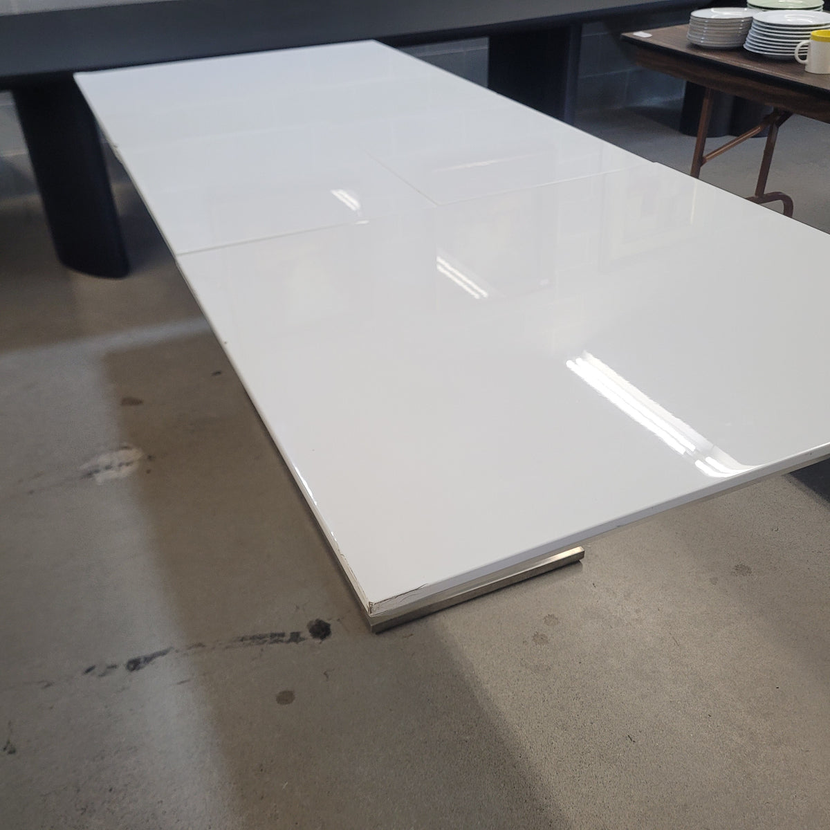 63"W Dining Table in White Melamine