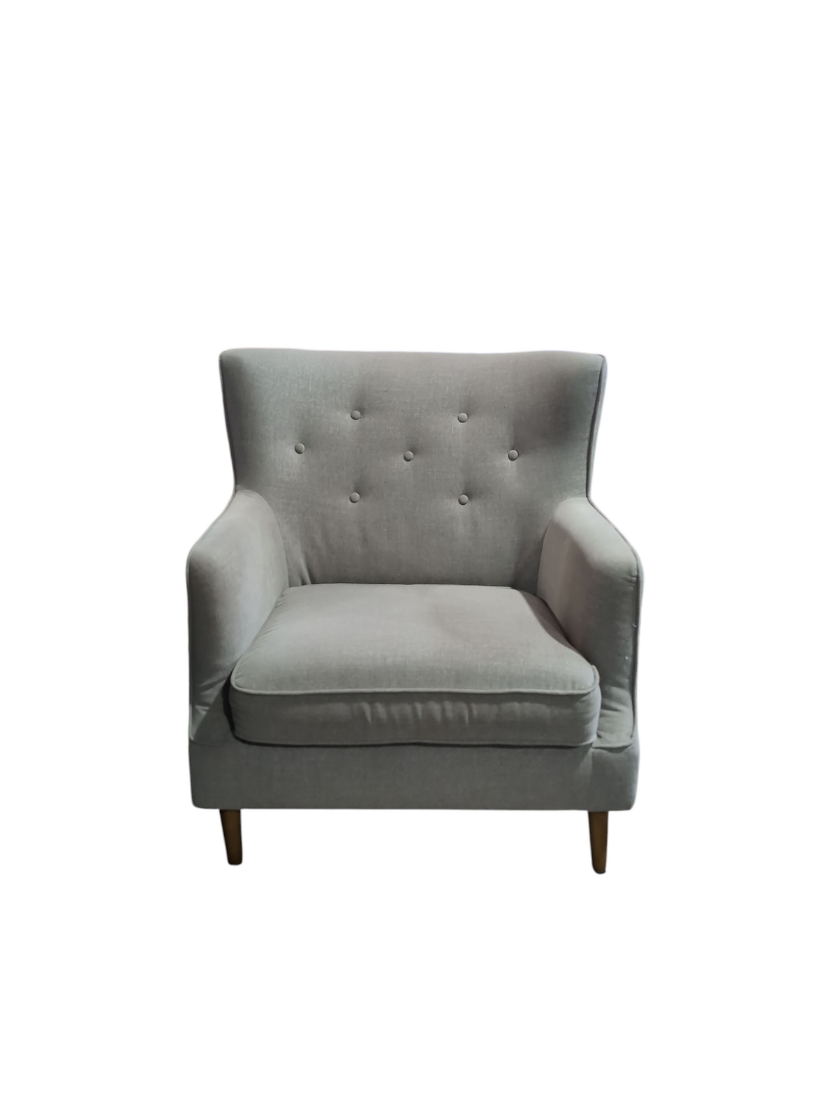 Gray Tufted Armchair