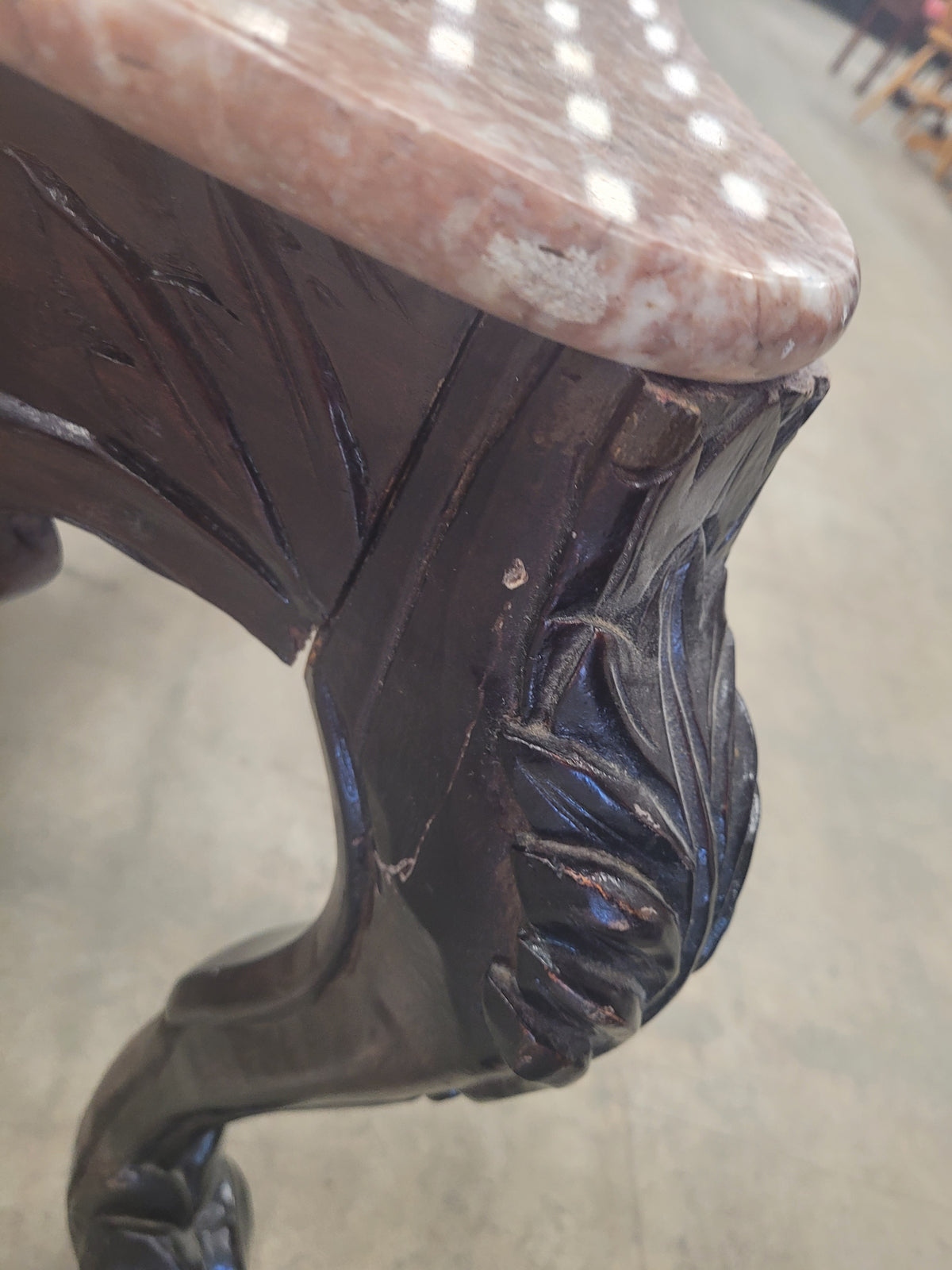 Ornate Marble-Top Coffee Table