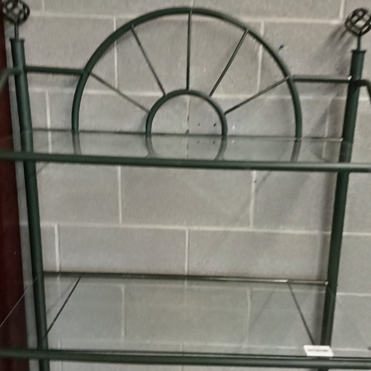 37"W Metal and Glass Shelf Unit