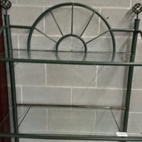 37"W Metal and Glass Shelf Unit