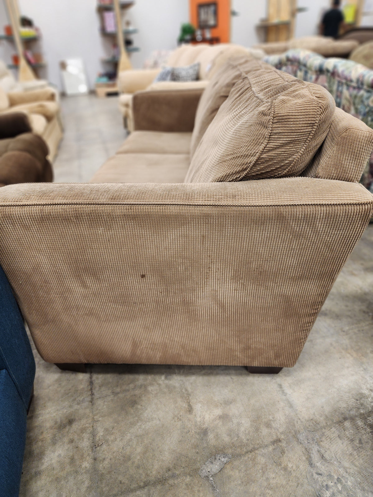 Medium Brown 3 Seater Sofa with 4 Cushions