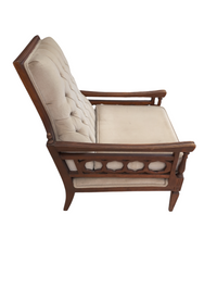 Brown Tufted Armchair