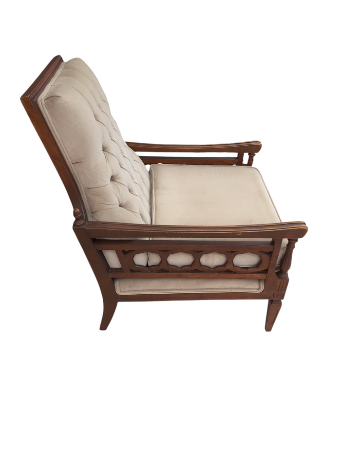 Brown Tufted Armchair