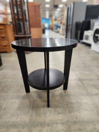 Round Dark Brown 2 Tier Side Table