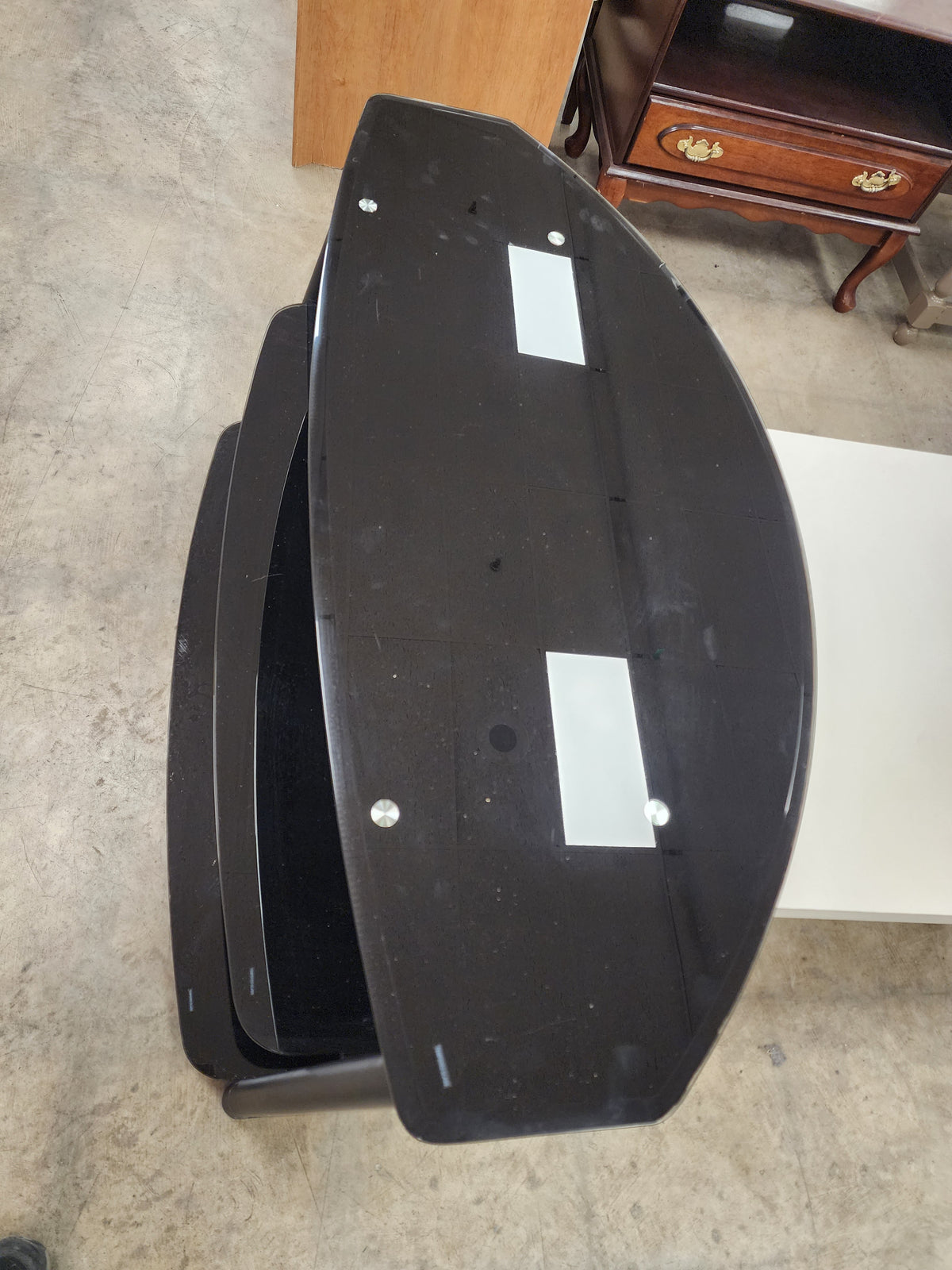 Black Glass 3 Tier Tv Stand