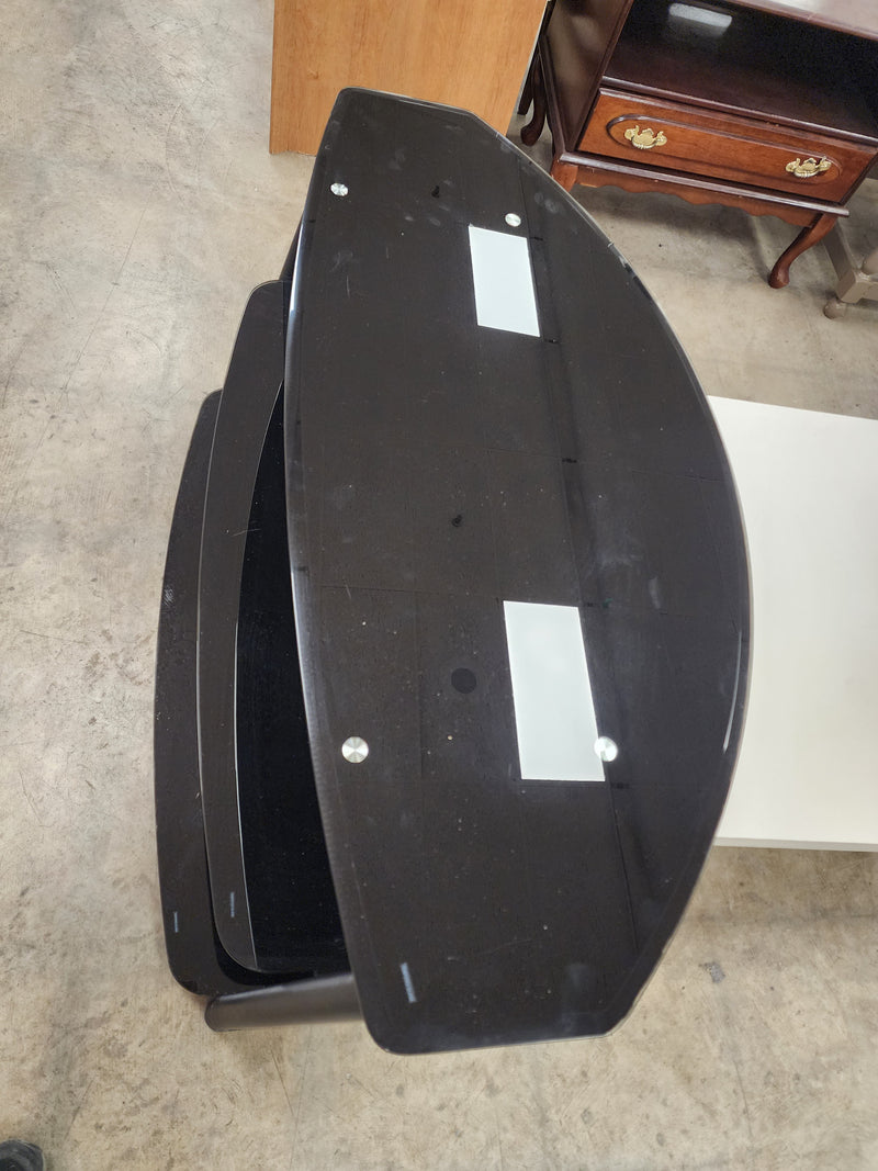 Black Glass 3 Tier Tv Stand