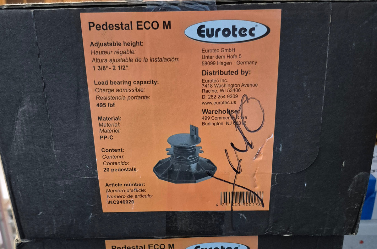 Deck Support / Adjustable pedestal ECO M adjustable height: 1-3/8" - 2-1/2" (20/box) SOLD AS BOX