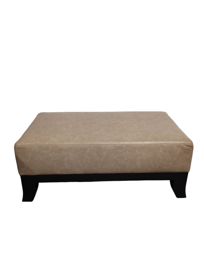 Beige Leather Ottoman