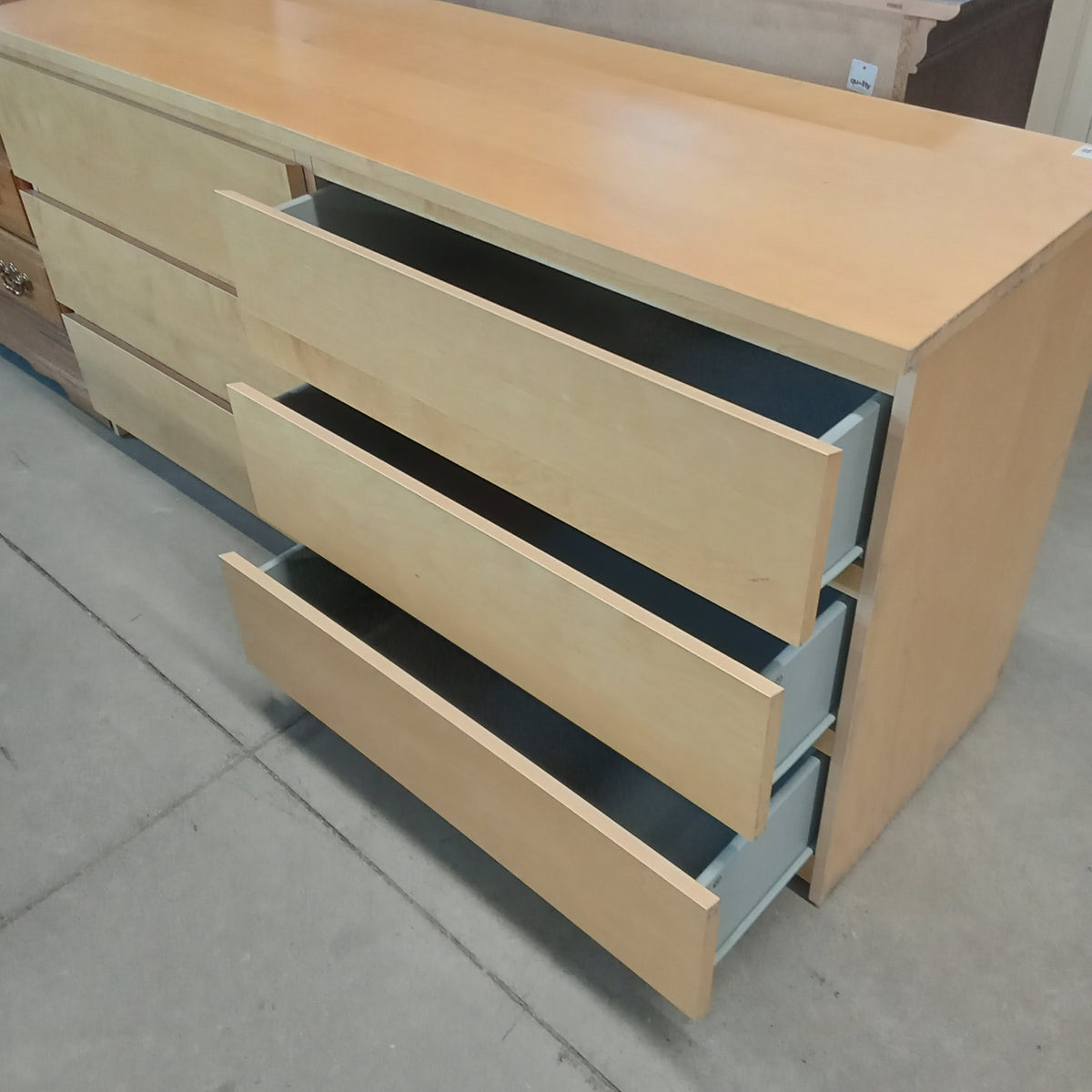 63.5"W Modern Style 6-Drawer Dresser
