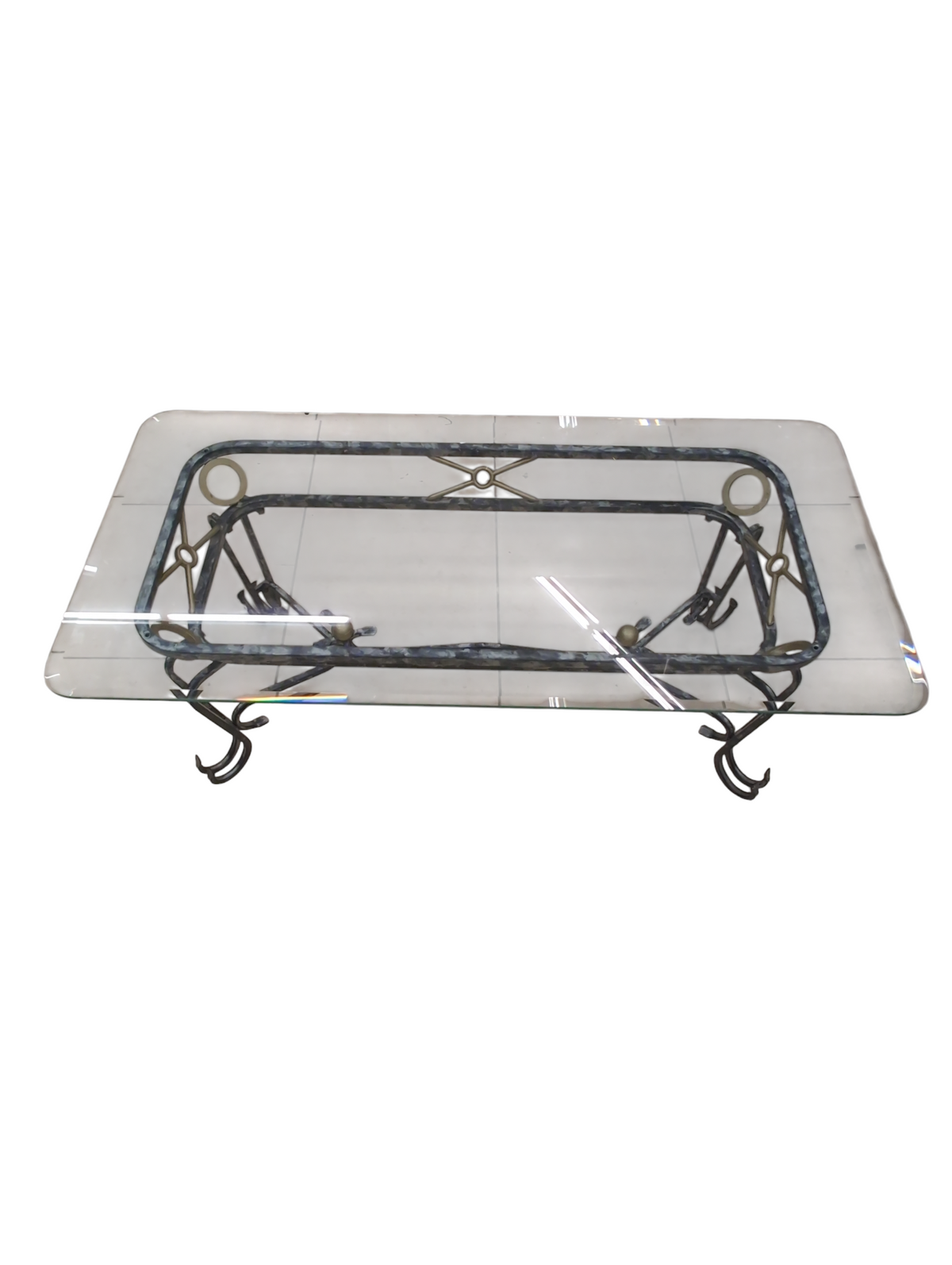 Wrought Iron Glass Coffee Table