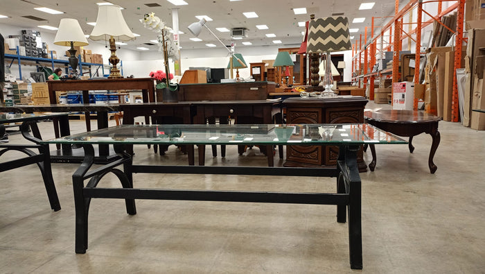 Rectangular Glass Topped Coffee Table
