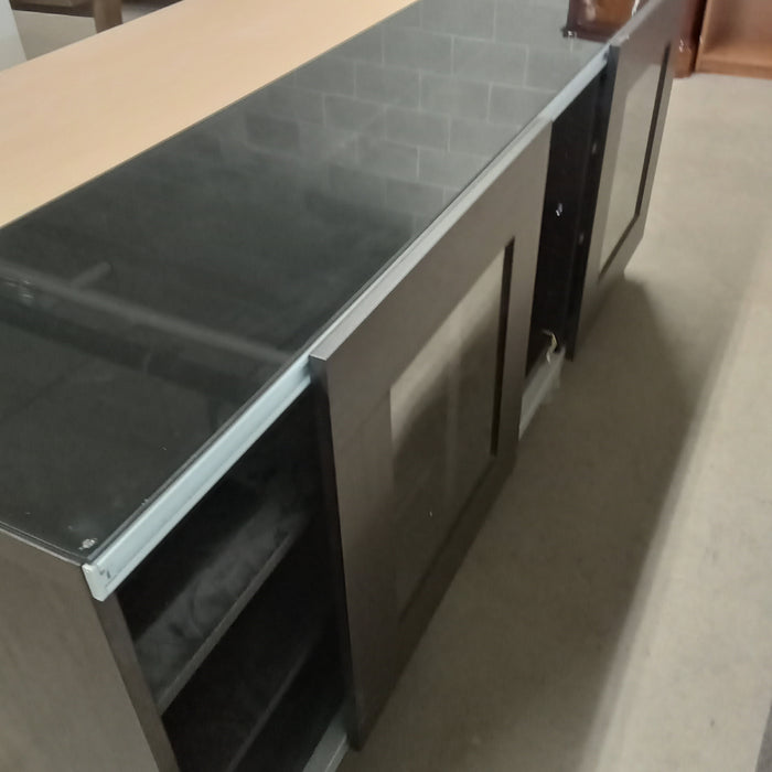 71"W TV Stand with Storage in Black