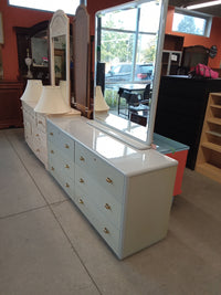 63"W 6-Drawer Dresser With Mirror