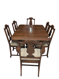 Vintage Brown Dining Set - 6 chairs