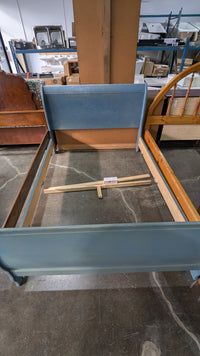56"W Light Blue Sleigh Bed