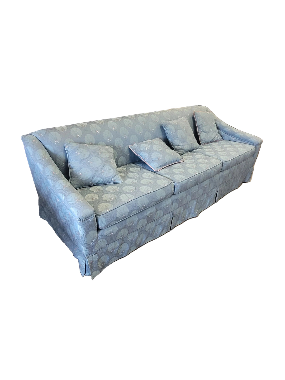 Vintage Light Blue Patterned Sofa