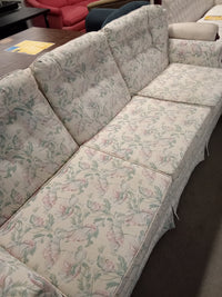 90"W 3-Seat Sofa in Floral Fabric