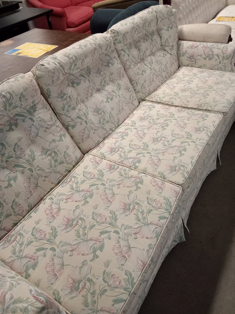 90"W 3-Seat Sofa in Floral Fabric