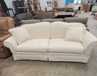 Off-White Sofa W/Floral Damask Pattern