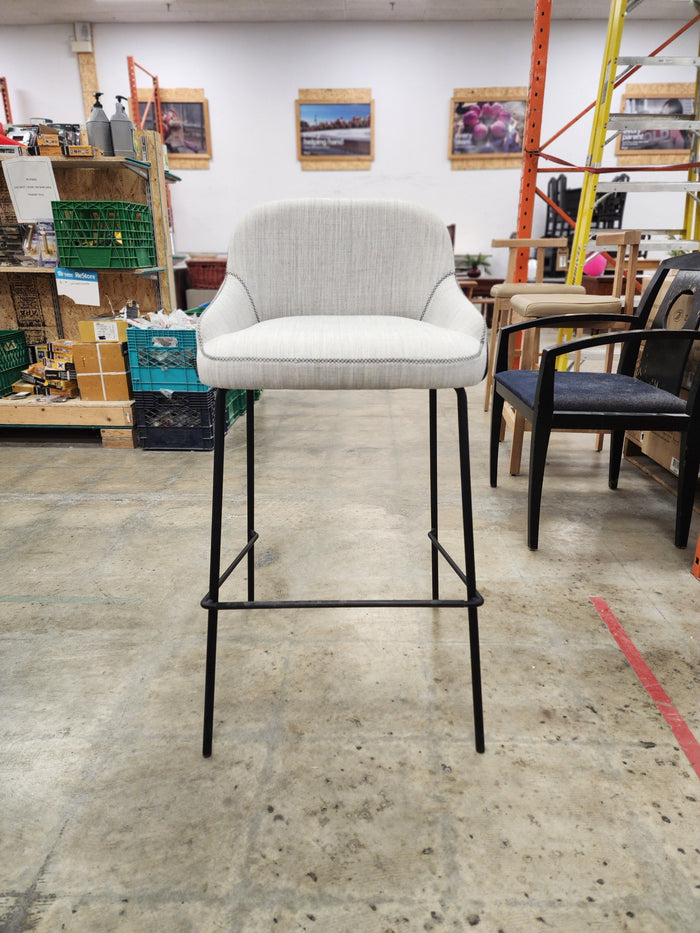 Light Grey Counter Stool with Black Legs