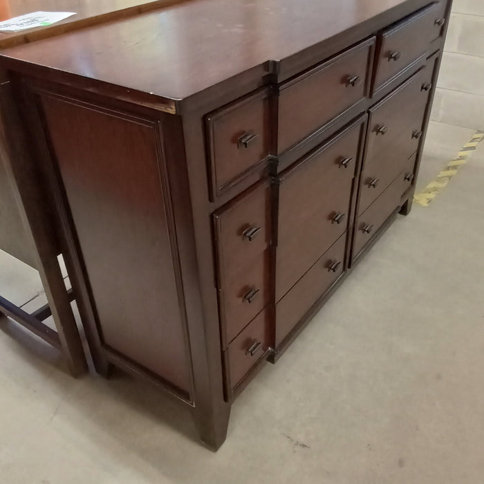 58"W 8-Drawer Dresser in Dark Wood