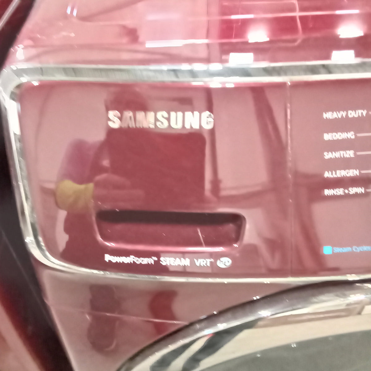 27"W Electric Front Load Washing Machine in Burgundy Finish