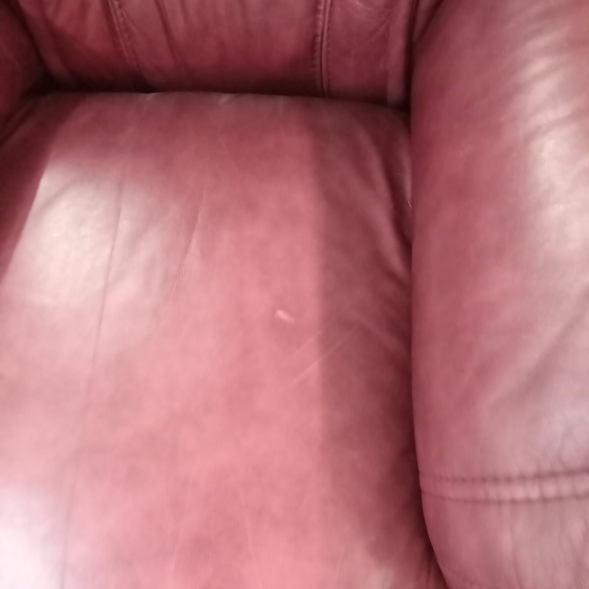 37"W Burgundy Leather Armchair