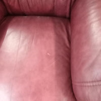 37"W Burgundy Leather Armchair
