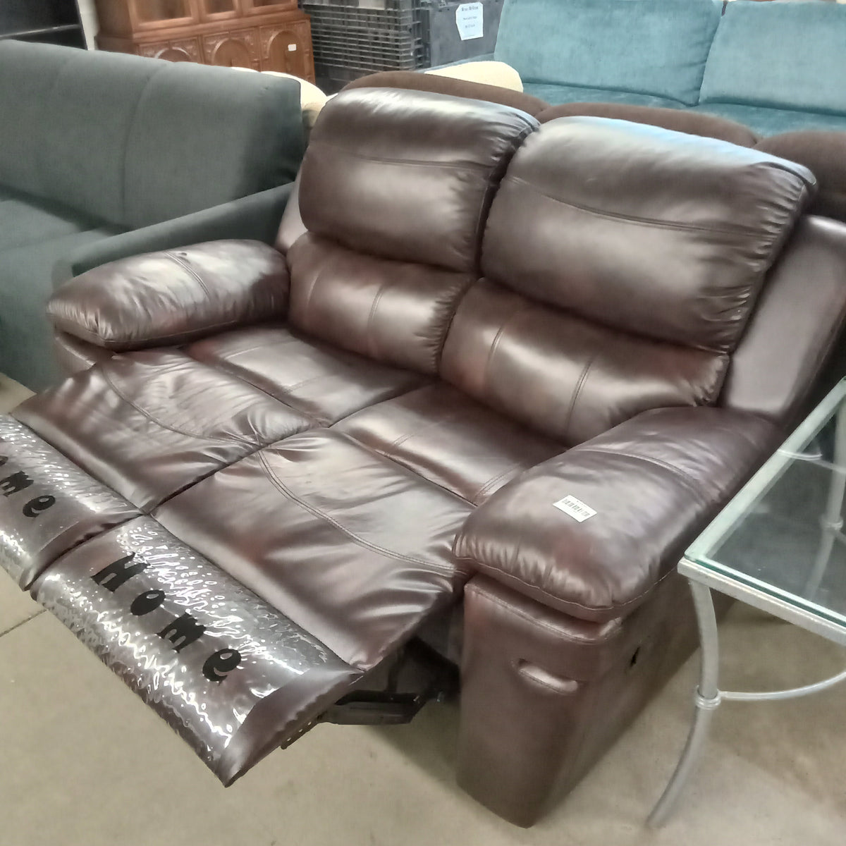 60"W Leather Recliner Love Seat