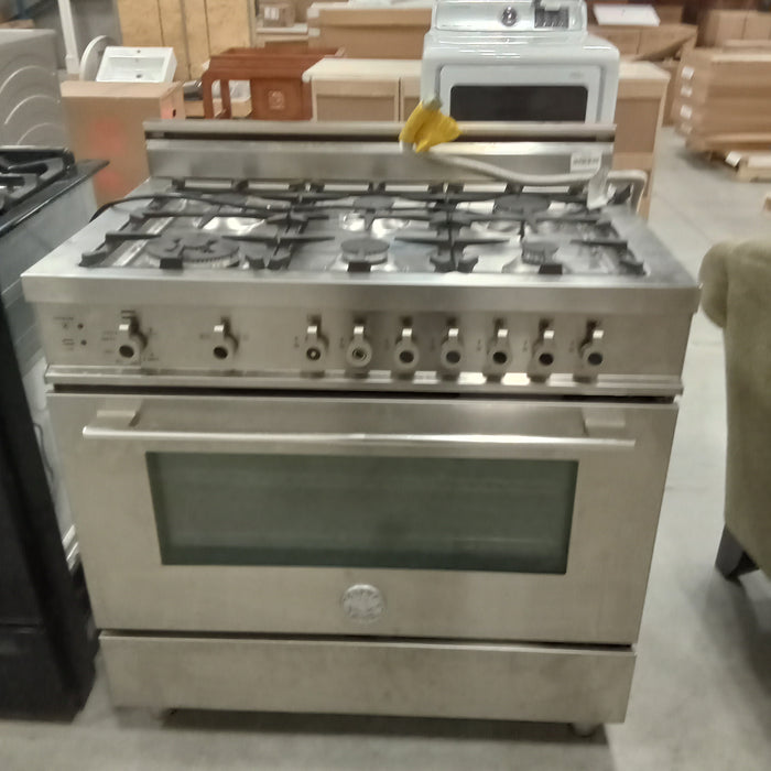 36"W 6-Burner Gas Stove in Stainless Steel