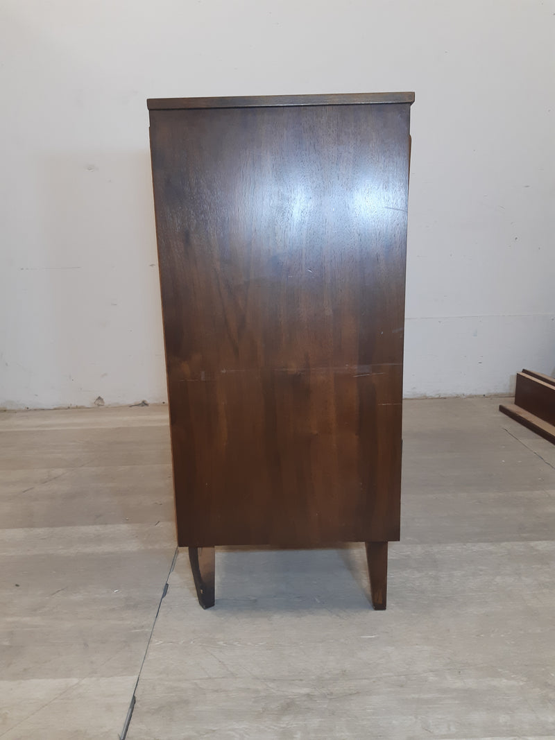 Vintage Solid Walnut Tall Boy Dresser
