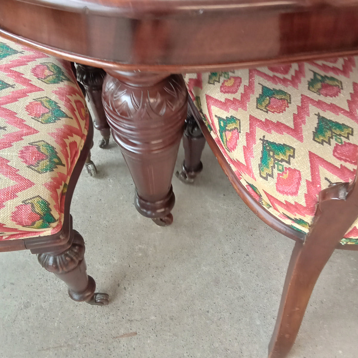53"W Solid Wood Dining Table with Twelve Chairs