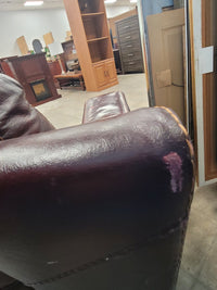Dark Cherry Red Leather Sofa