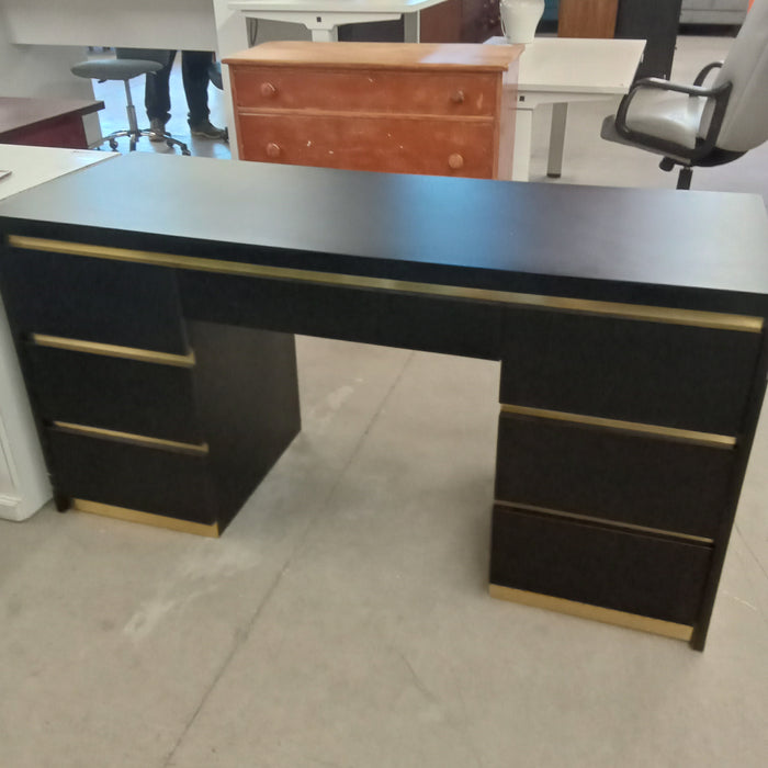 60"W Double Pedestal Desk in Black
