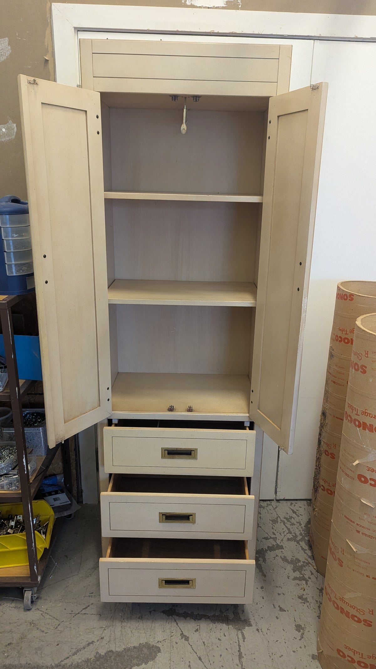 25"W Mid-Century Wooden Filing Cabinet