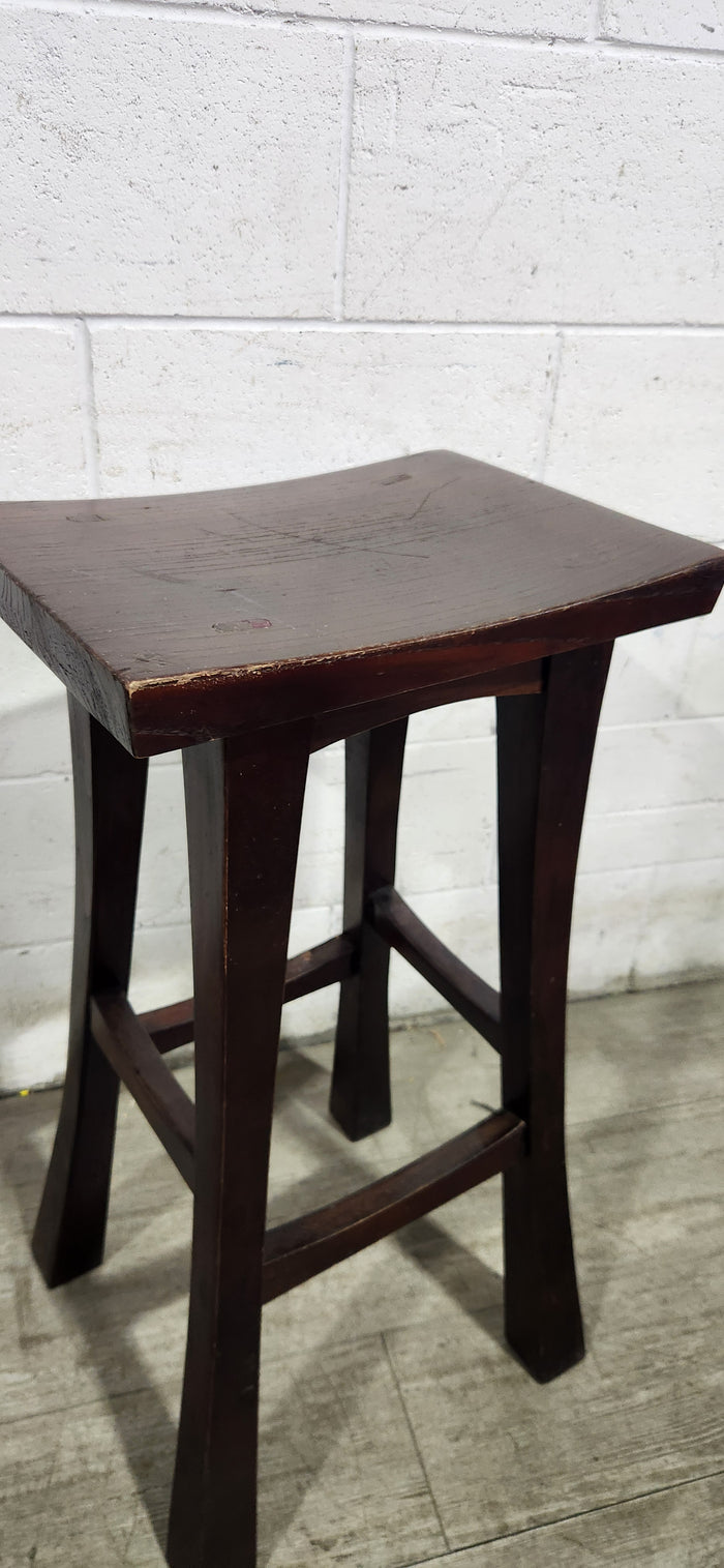 Mahogany Timber Saddle Bar Stool